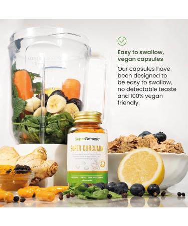 Super Botanic Curcumin Capsules 500mg - 60 Vegan Capsules | C3 Complex with Bioperine & Ginger Extract | 33,000mg Turmeric Equivalent | 100% Natural | Made in UK - Buy Online on GoSupps.com