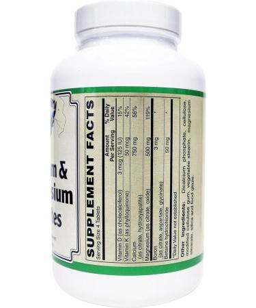 Calcium Magnesium Citrates with Vitamin K, D, and Boron 250 Tablets - Bone Health Support - Buy Online on GoSupps.com