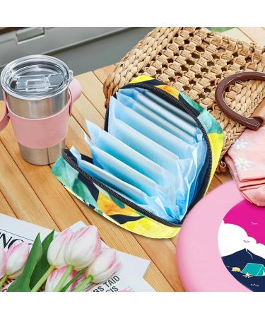 Javenproeqt Women's Bandages Storage Bag Portable Menstrual Pad & Tampon Holder with Watercolor Lemon Patterns Stylish & Functional for School & Office - Buy Online on GoSupps.com