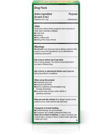 Zyrtec Children's Allergy Syrup 24 Hr Relief - Sugar & Dye-Free Grape Flavor 4 fl. oz - Buy Online on GoSupps.com