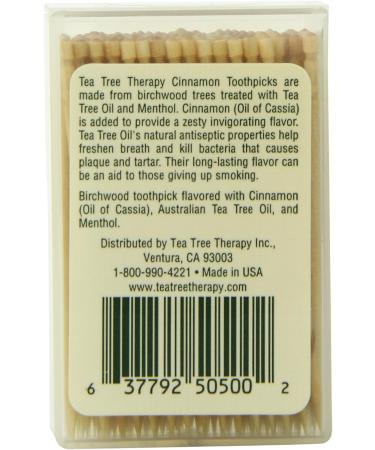 Tea Tree Therapy Toothpicks - Cinnamon Flavor 100 Pieces | Eco-Friendly Dental Care - Buy Online on GoSupps.com