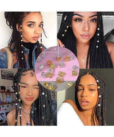 Dreadlock Beads Rhinestone Jewelry - 60pcs Gold & Silver Metal Hair Cuffs for Women - Buy Online on GoSupps.com
