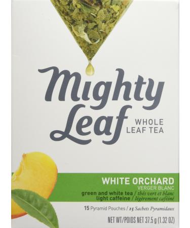 Mighty Leaf Tea, White Orchard, 15-Count Whole Leaf Pouches 1.32 Oz. (Pack of 3) 15 Count (Pack of 3)