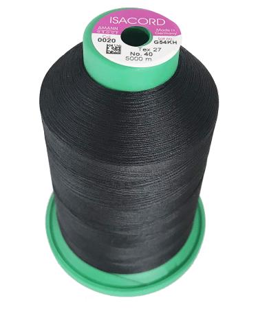 Isacord Embroidery Thread, Black Thread 5000M color 0020