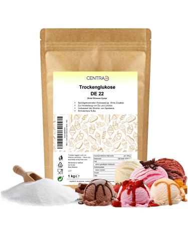 Centra24 dry glucose DE22 glucose 1 KG glucose syrup in powder for ice cream production liqueurs binding agents baking desert sorbet - Buy Online on GoSupps.com