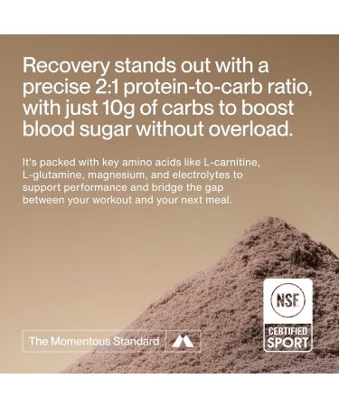 Momentous Recovery Grass-Fed Whey Protein Powder - 20 g Post-Workout Whey Isolate Protein - NSF Certified for Sport - Gluten-Free - 15 Servings - Chocolate - Package May Vary Chocolate 1.43 Pound (Pack of 1) - Buy Online on GoSupps.com