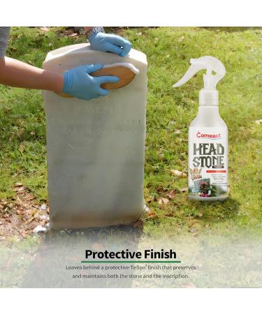 Headstone Cleaner Solution - Restore Graves Tombstones & Gravestones | 8.45 Fl oz - Removes Dirt Plant Growth from Granite Marble Slate & More - Buy Online on GoSupps.com