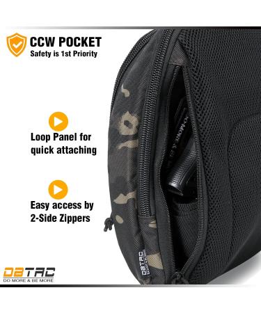 BTAC Tactical Sling Bag - Compact Chest Pack for Concealed Carry - Black Camo - Buy Online on GoSupps.com
