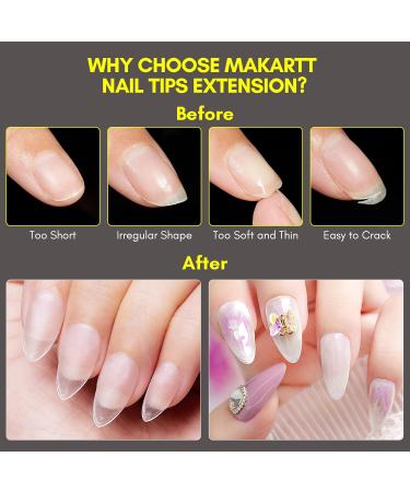 360pcs Makartt Extra Short Almond Nail Tips - Full Cover Soft Gel Pre-shaped Matte Fake Nails, 15 Sizes Acrylic Tips for Nail Extension - Buy Online on GoSupps.com