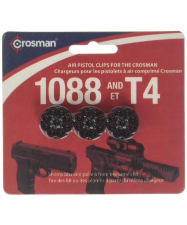 Crosman 8-Shot Rotary Clips, Fits T4 & 1088 Pistols, 3/Pack