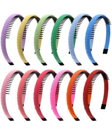 Duufin 12 Pieces Teeth Comb Headband Non-slip Hair Headband with Teeth Colorful Teeth Headbands for Women Girls  Candy Color - Buy Online on GoSupps.com