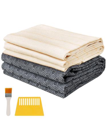 70x40 Non-Slip Backing Felt Cloth for Tufted Rugs  59x39 Tufting Cloth with Yellow Marked Lines for Rug Tufting  Monk Cloth Rug Tufting Kit for Tufting Gun  Punch Needle  Rug Hooking 2 in I 70x40inch