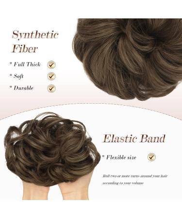 Feshfen Large Dutt Hair Part with Rubber Band - Ash Brown Mix Blonde Hair Tie & Extensions for Women & Girls - 55g - Buy Online on GoSupps.com