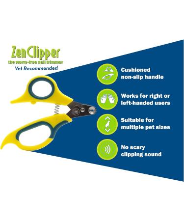 Zen Clipper: Revolutionary Yellow Pet Nail Clipper - Safely Trims Just the Tip (2.5mm) - International Shipping Available - Buy Online on GoSupps.com