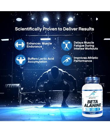 CONFIDENT SPORTS - Beta Alanine - 100% Pure Beta-Alanine - Push Harder Lift Heavier and Break Your Limit with Our Pre Workout - Maximum Strength + Absorption - 120 Count - 40 Servings 120 count (Pack of 1) - Buy Online on GoSupps.com