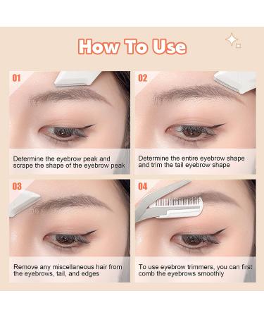 Stainless Steel Eyebrow Scissors Set with Comb - Curved Trimmer Tool for Men, Women, and Girls - 3Pcs in White - Buy Online on GoSupps.com