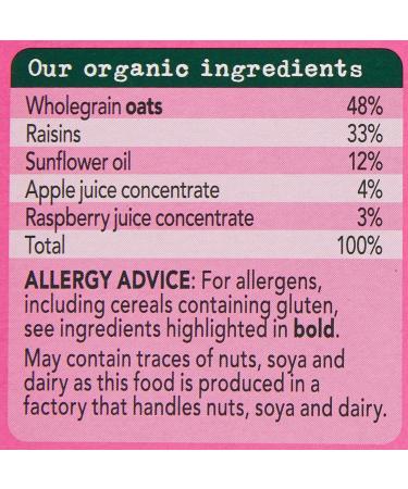 Organix Raspberry & Apple Soft Oaty Bar 6 x 30g - 6 Count (Pack of 1) | Healthy Snack for Kids | Organic Ingredients - Buy Online on GoSupps.com