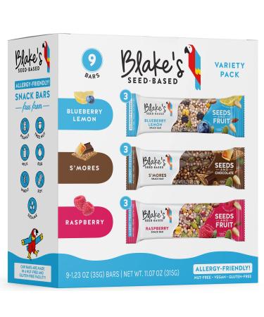 Blakes Seed Based Snack Bar  Variety Pack (9 Bars), Nut Free, Gluten Free, Dairy Free & Vegan, Healthy Snacks for Kids or Adults, Fruit & Chocolate Bar Flavors, Great for Breakfast, Organic Variety Pack 9 Count (Pack of 1)