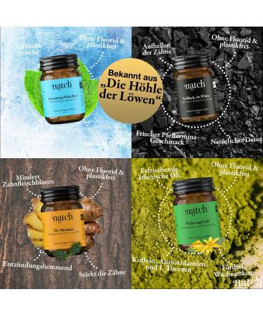 Buy NATCH Toothpaste Tablets 4-Pack Vegan Fluoride-Free Natural Foams Eco-Friendly & Plastic-Free - Buy Online on GoSupps.com