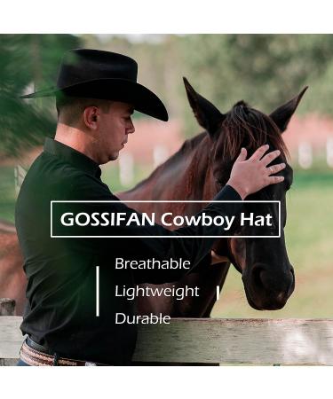 Gossifan Western Cowboy & Cowgirl Hat Felt Wide Brim Fedora - Beige Medium - Buy Online on GoSupps.com
