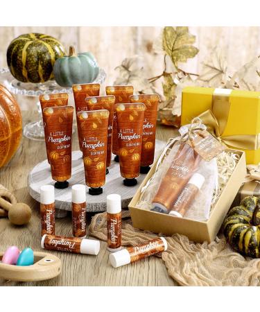 24 Sets Pumpkin Hand Cream & Lip Balm Gift - Fall Bridal Baby Shower Travel Size Party Supplies with Organza Bag & Tag - Buy Online on GoSupps.com