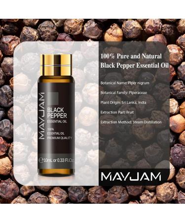MAYJAM Black Pepper Essential Oil 10ML - Camphor Oil for Diffuser | Home Wardrobes | DIY | 10.00 ml - Buy Online on GoSupps.com
