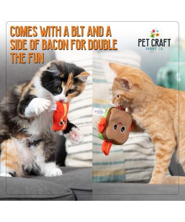 Pet Craft Supply Silly Snacks and Funny Food Crinkle Cuddling Catnip and Silvervine Interactive Cat Toys - BLT Theme for Indoor Cats and Kittens - Buy Online on GoSupps.com