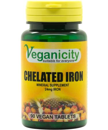 Veganicity Chelated Iron 24mg Women's Health Mineral Supplement - 90 Tablets