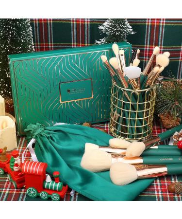 Ducare Professional 20Pcs Green Makeup Brush Set with Silicone Face Mask Brush - Kabuki Foundation Blending Powder Blush Concealers Eyeshadows - Buy Online on GoSupps.com