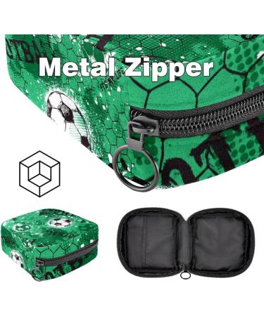 Portable Women's Binding-Storage Bags for Menstrual Cups & Pads | Football Pattern Green | Perfect for Teens - Buy Online on GoSupps.com