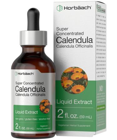 Horb ach Calendula Tincture | 2 fl oz | Liquid Extract Drops | Alcohol Free | Vegetarian Non-GMO Gluten Free Herbal Supplement