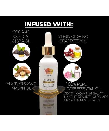 MyMiniJoy Vitamin E Oil for Skin, Face, Lips & Nails - 100% Pure & Organic - Cold Pressed - Reduces Stretch Marks, Wrinkles & Scars - Buy Online on GoSupps.com
