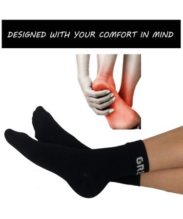 gr8ful Compression Socks for Plantar Fasciitis & Achilles Tendonitis | Ankle Support for Sports & Everyday | Pain Relief & Recovery | 2 Pairs L/XL Black - Buy Online on GoSupps.com