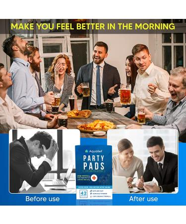 Aqualief Party Pads 42 Pack - Natural Formula with Green Tea - Waterproof Peel-and-Stick Pad (Blue) - 42 Count - Buy Online on GoSupps.com