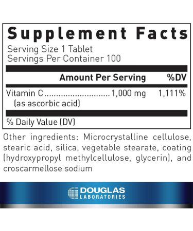 Douglas Laboratories Vitamin C | Immune Support & Wound Healing | 100 Tablets - Buy Online on GoSupps.com