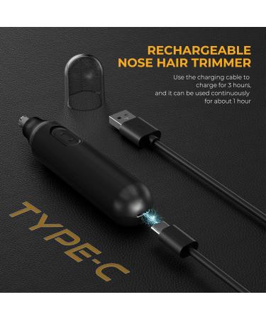 Painless USB Rechargeable Ear and Nose Hair Trimmer - IPX7 Waterproof - Dual Edge Blades - for Men and Women - Buy Online on GoSupps.com
