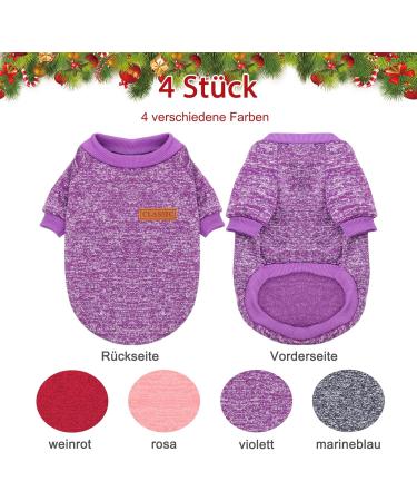 Hylyun 4-Piece Knitting Winter Dog Sweater Set for Small & Medium Dogs Soft Comfortable Warm Puppy Clothing in Dark Colors - Buy Online on GoSupps.com