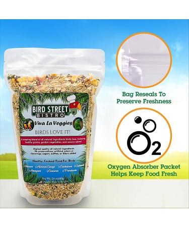 Viva La Veggies Parrot, Parakeet, Cockatiel Bird Food - Natural & Organic Grains, Legumes, Non-GMO Fruits, Vegetables, Spices - Cooks in 3-15 min - 1.5 lb Pack - Buy Online on GoSupps.com