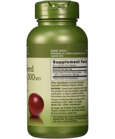 GNC Herbal Plus Grape Seed Extract 300mg - Antioxidant Support | 100 Capsules - Buy Online on GoSupps.com
