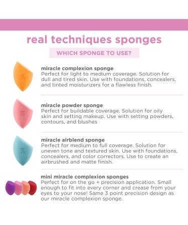 Real Techniques Miracle Complexion Sponges - 4 Pack by Samantha Chapman | Flawless Makeup Application - Buy Online on GoSupps.com