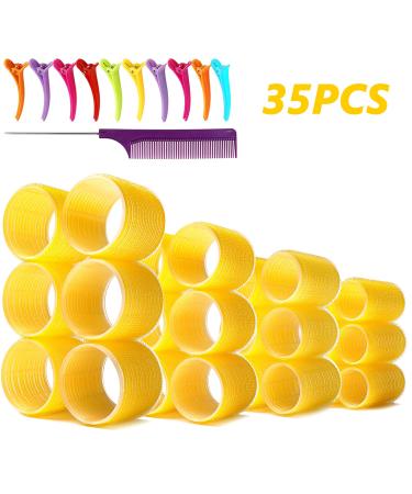 Jumbo Self-Grip Hair Curlers for Long Hair - 2.5 inch Rollers, 24 Pack Yellow - Buy Online on GoSupps.com