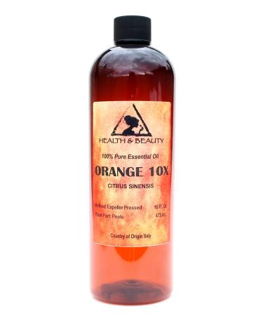 Orange 10X (10 Fold) Essential Oil Organic Aromatherapy Therapeutic Grade 100% Pure Natural 16 oz 473 ml