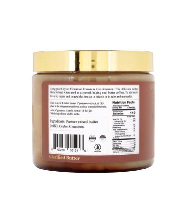 Gourmet Ghee Co. Cinnamon Ghee - Grass-Fed, Pasture-Raised, Non-GMO, 16 oz - Buy Online on GoSupps.com