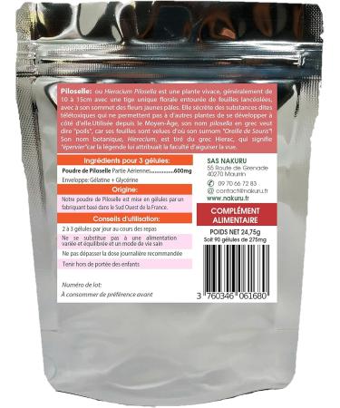 NAKURU | Pilosella | Balance Range | Made in France | Mouse Ear! | (90 Capsules of 275 mg/Net Weight: 24.5 g) - Buy Online on GoSupps.com