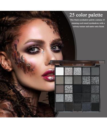 Palette Paupi res Smoky - M lange Teintes Sombres 25 Couleurs Froides + Haut Pigment Poudre Longue Tenue Mat Scintillant - pour Soir e Gothique & Maquillage Halloween - Buy Online on GoSupps.com