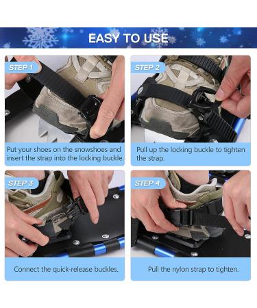 Lixada 23-Inch Lightweight Aluminum Alloy Snowshoes with Adjustable Bindings, Trekking Poles, and Carrying Bag - Blue - Buy Online on GoSupps.com