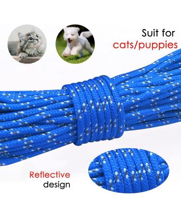 Ranypet 15m Reflecting Long Line for Cats & Small Animals - Durable Safe Disappearing Leash for Kittens Puppies & Rabbits | 50ft Blue - Buy Online on GoSupps.com