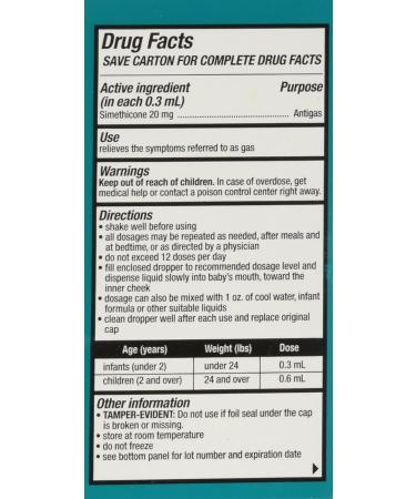 Gas Relief Drops for Newborns & Children | Simethicone 20mg/0.3ml Dye-Free | 6 Pack 1oz Total | Generic Mylicon Alternative - Buy Online on GoSupps.com