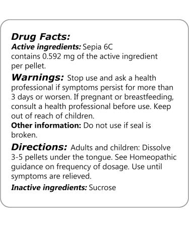 Buy Sepia 6C Homeopathic Remedy - 270 Pellets | International Shipping Available - Buy Online on GoSupps.com